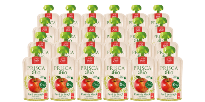 Pack 24 Purés de Fruta Bio Sabor Maça Prisca