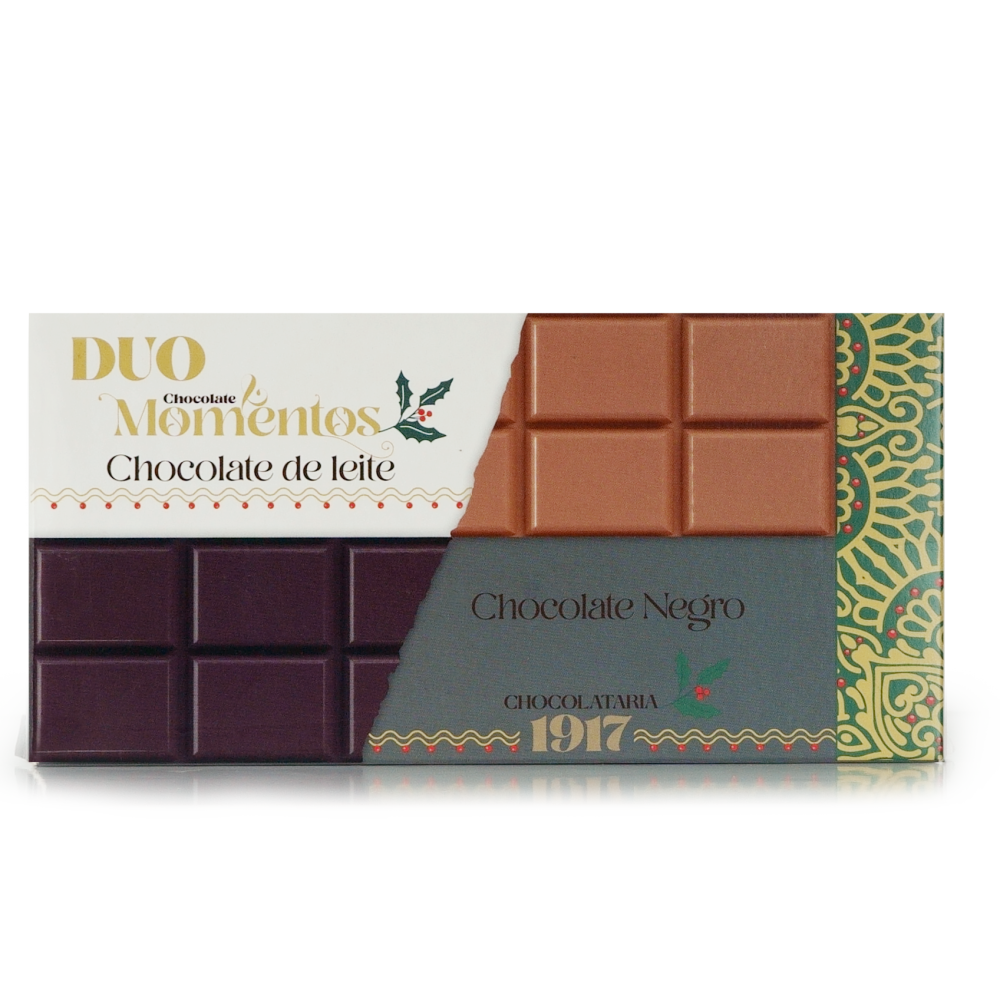 Pack Chocolate Leite+Negro Momentos 2x75g